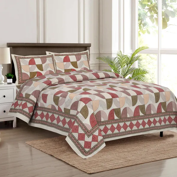 Red_And_Mustard_Cotton_Feel_Geometric_Print_Bedding_Set_100_X_108_Inch