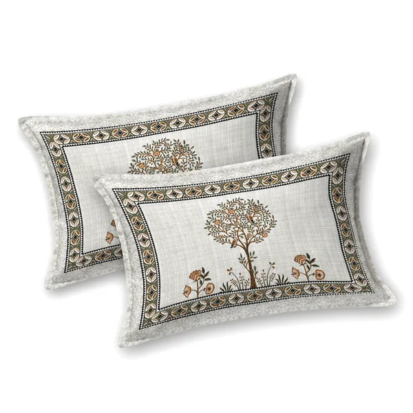 Orange_And_Green_Cotton_Feel_Printed_Bedding_Set_108_X_108_Inch