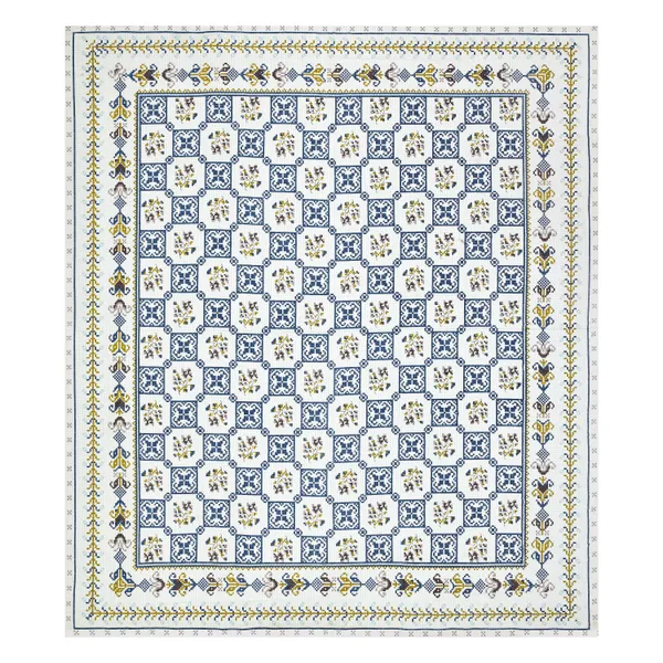 Light_Blue_Cotton_Feel_Mosaic_Print_Bedding_Set_100_X_108_Inch