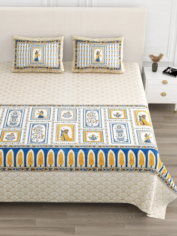 Blue_Cotton_Feel_Printed_Bedding_Set_100_X_108_Inch
