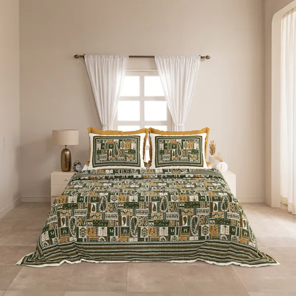 Green_Cotton_Feel_Printed_Bedding_Set_100_X_108_Inch