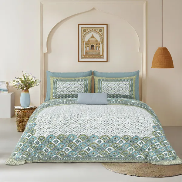 Green_Cotton_Feel_Printed_Bedding_Set_108_X_108_Inch