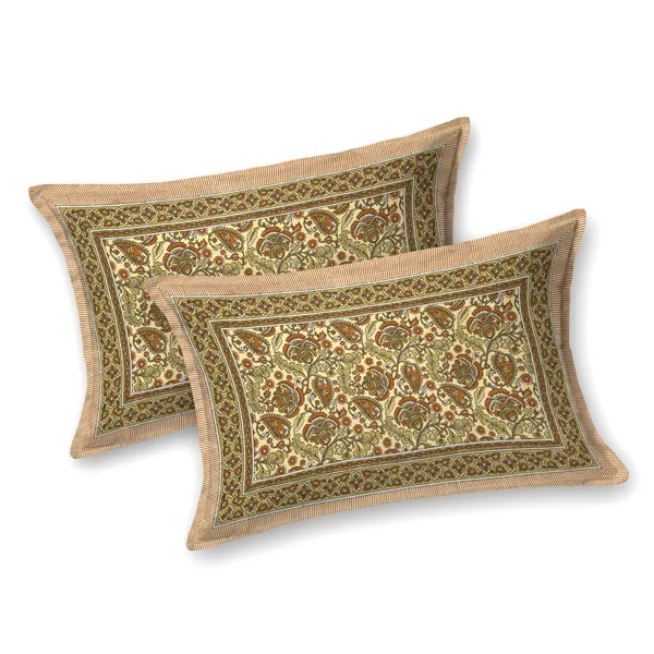 Green_And_Beige__Cotton_Feel_Printed_Bedding_Set_100_X_108_Inch