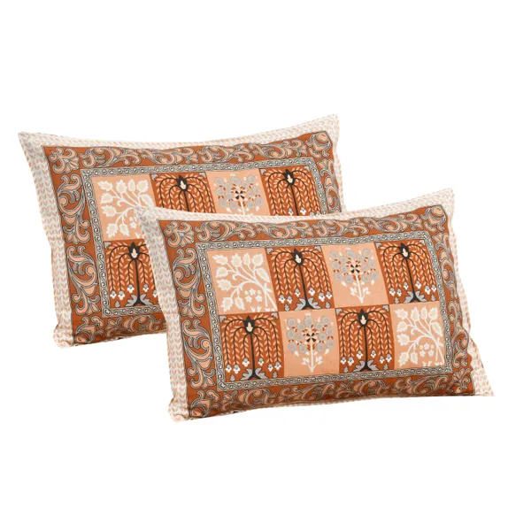 Rust_And_Orange_Cotton_Feel_Printed_Bedding_Set_108_X_108_Inch