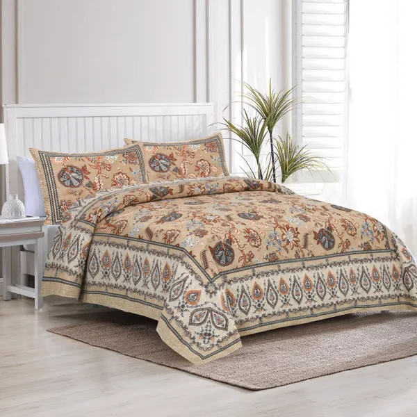 Brown_And_Beige_Cotton_Feel_Printed_Bedding_Set_100_X_108_Inch