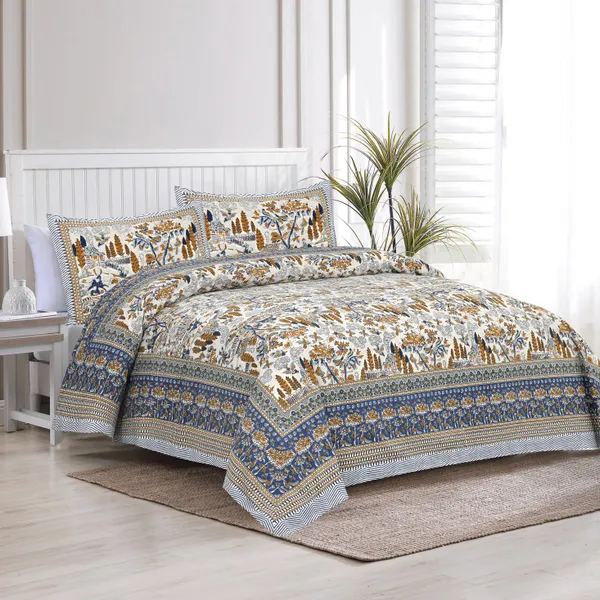 Blue_And_Mustard_Cotton_Feel_Printed_Pillow_Cover_100_X_108_Inch