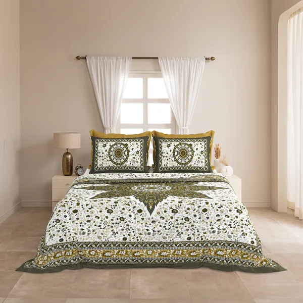 Green_Cotton_Feel_Printed_Bedding_Set_100_X_108_Inch