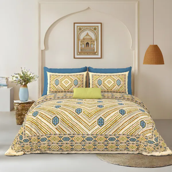 Yellow_Cotton_Feel_Geometric_Print_Pillow_Cover_100_X_108_Inch
