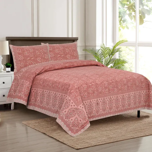 Coral_Pink__Cotton_Feel_Printed_Bedsheet_100_X_108_Inch