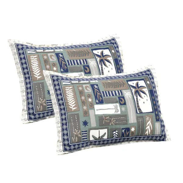 Blue_And_Gray__Cotton_Feel_Geometric_Print_Bedding_Set_108_X_108_Inch