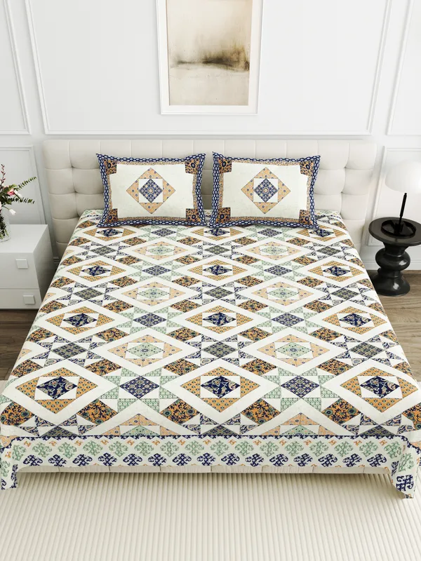 Green_Cotton_Feel_Printed_Bedding_Set_95_X_108_Inch