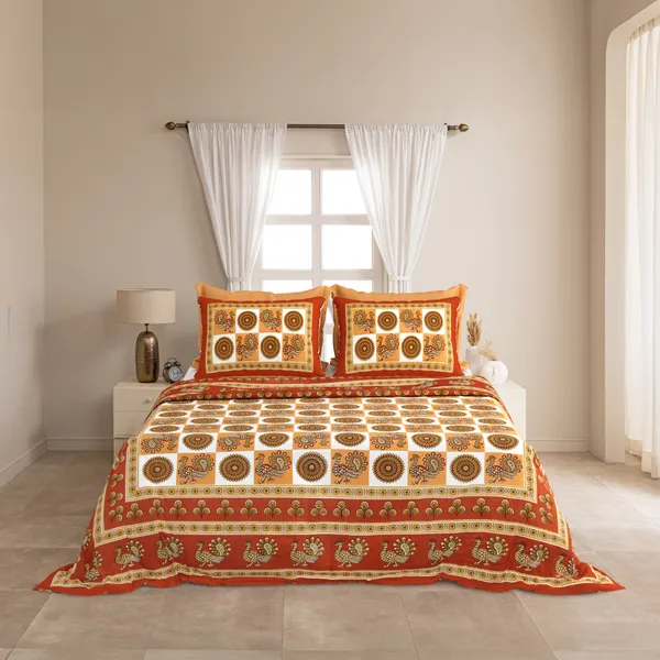 Red__Cotton_Feel_Printed_Bedding_Set_100_X_108_Inch