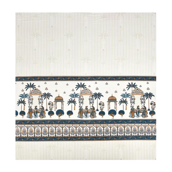 Blue_And_Gold_Cotton_Feel_Printed_Bedding_Set_100_X_108_Inch