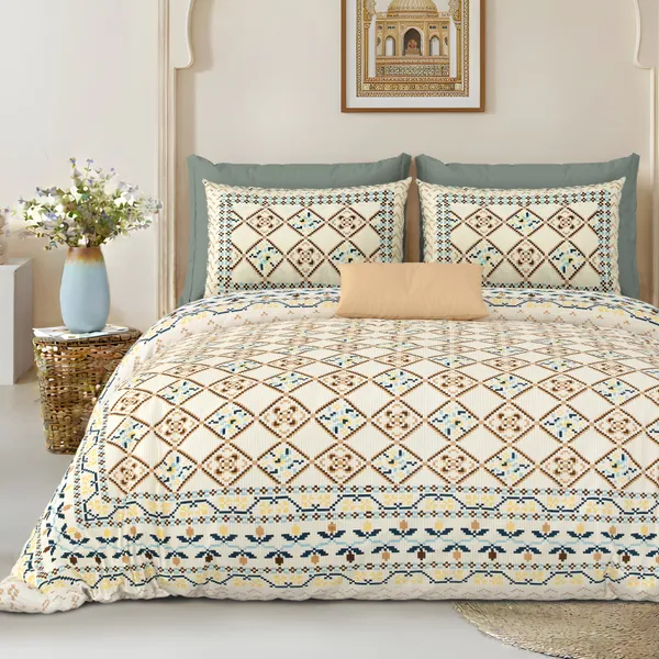 Mustard_Cotton_Feel_Geometric_Print_Bedsheet_100_X_108_Inch