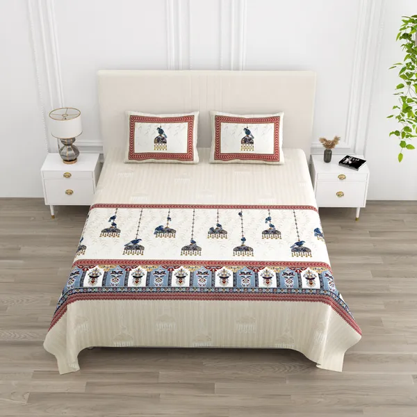 Blue_And_Red_Cotton_Feel_Floral_Printed_Bedding_Set_100_X_108_Inch