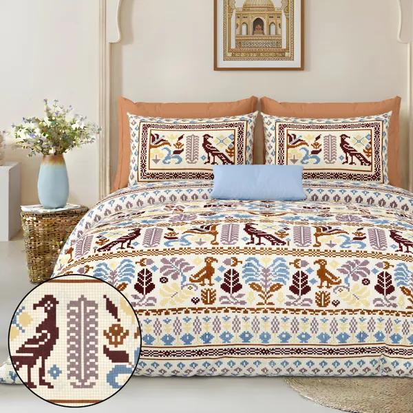 Maroon_Cotton_Feel_Pixelated_Bedsheet_100_X_108_Inch