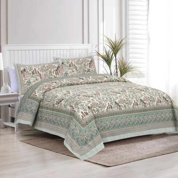 Green_Cotton_Feel_Printed_Bedsheet_100_X_108_Inch