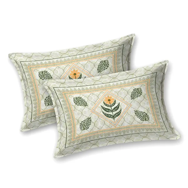 Green_And_Orange_Cotton_Feel_Printed_Bedding_Set_108_X_108_Inch