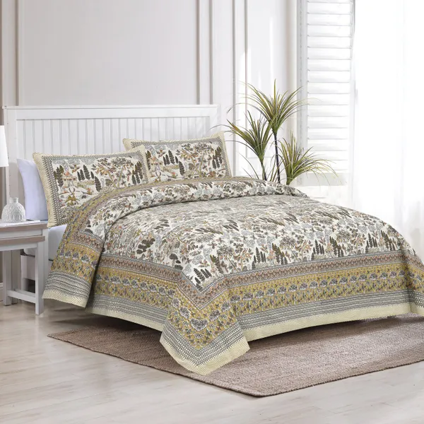 Mustard_And_Green_Cotton_Feel_Printed_Bedding_Set_100_X_108_Inch