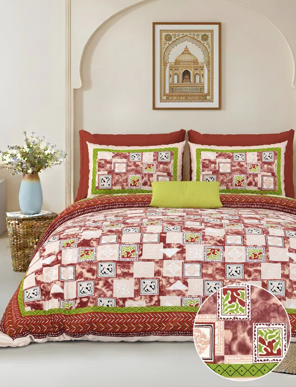 Red__Cotton_Feel_Printed_Bedding_Set_100_X_108_Inch