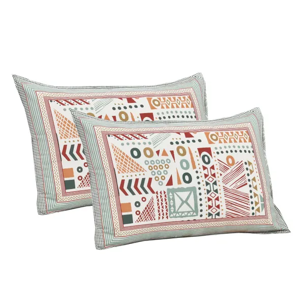 Pink_And_White__Cotton_Feel_Geometric_Print_Bedding_Set_108_X_108_Inch