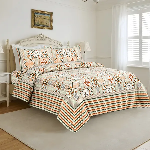 Red_And_Yellow_Cotton_Feel_Geometric_Print_Bedding_Set_108_X_108_Inch