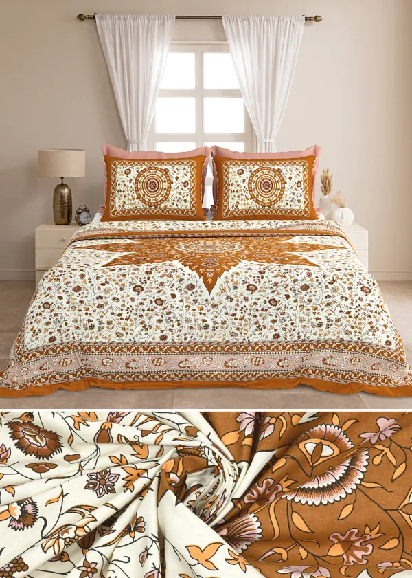 Rust_And_Mustard__Cotton_Feel_Printed_Pillow_Cover_100_X_108_Inch
