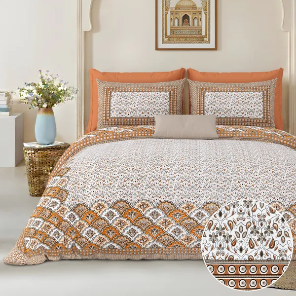 Orange_Cotton_Feel_Printed_Bedding_Set_108_X_108_Inch