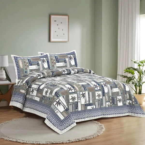 Blue_And_Gray__Cotton_Feel_Geometric_Print_Bedding_Set_108_X_108_Inch