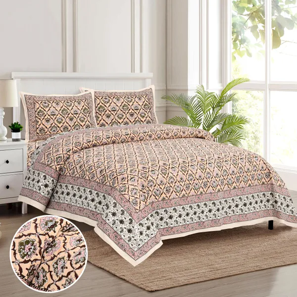 Peach_Cotton_Feel_Printed_Bedding_Set_108_X_108_Inch
