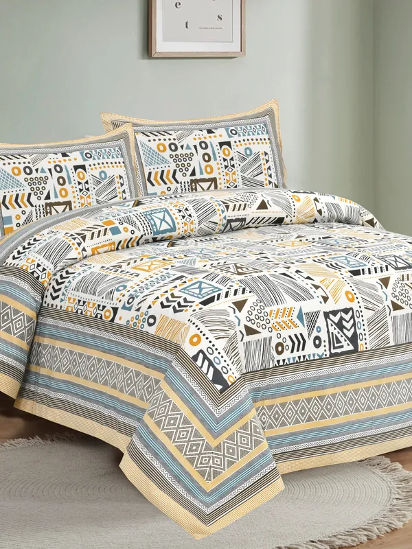 Multicolour_Cotton_Feel_Geometric_Print_Bedding_Set_108_X_108_Inch