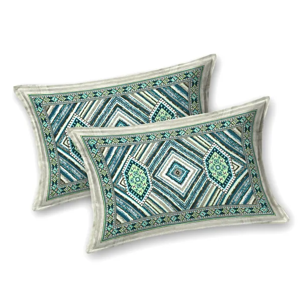 Green_Cotton_Feel_Geometric_Print_Bedding_Set_100_X_108_Inch