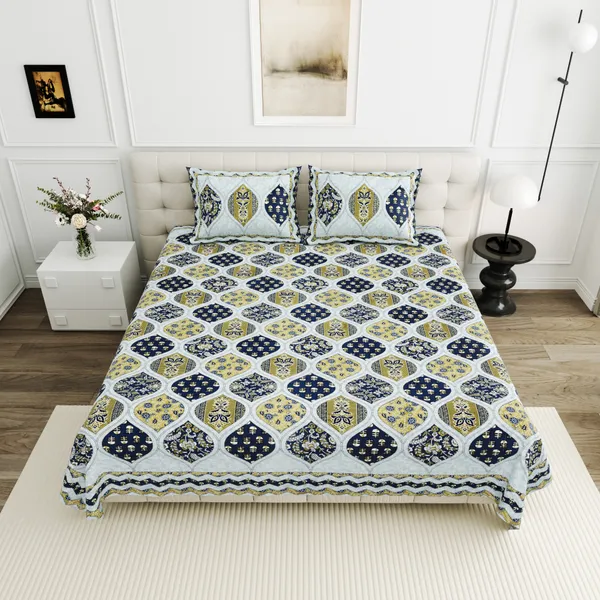 Blue_Cotton_Feel_Geometric_Print_Bedding_Set_95_X_108_Inch