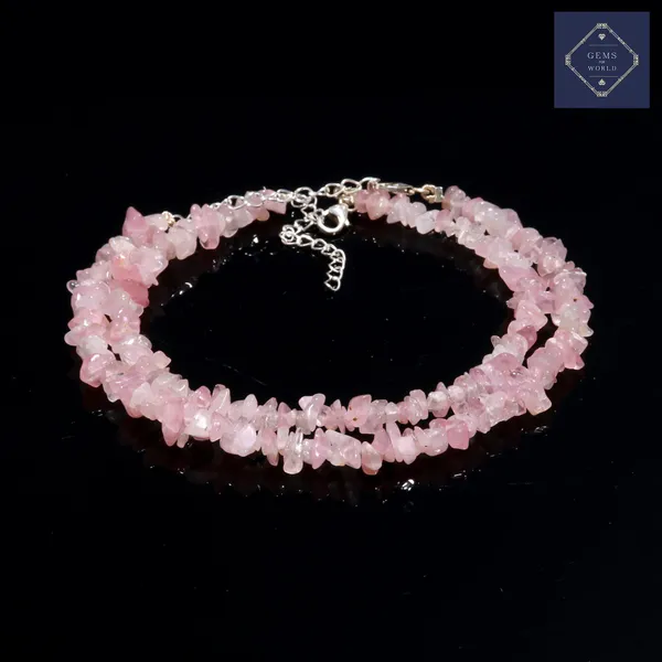 Natural_Rose_Quartz_Chip_Bead_Bracelet_Set_Of_2