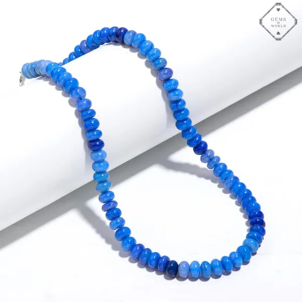 Blue_Agate_Gemstone_Beaded_Necklace_Natural_Stone_Rondelle_Bead_Strand