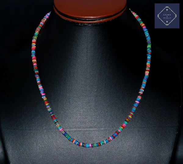 Multicolor_Ethiopian_Opal_Beaded_Necklace_With_Silver_Clasp