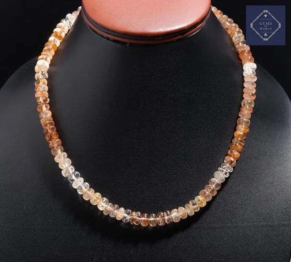 Natural_Imperial_Topaz_Gemstone_Beaded_Necklace_With_Silver_Clasp