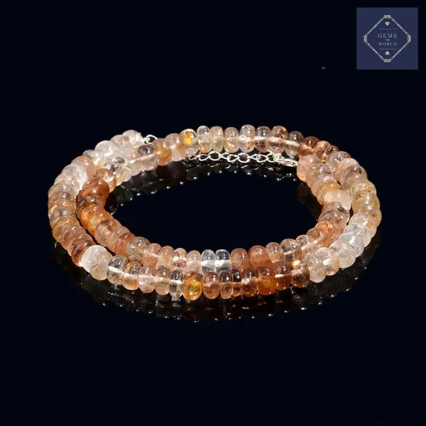 Natural_Imperial_Topaz_Gemstone_Beaded_Necklace_With_Silver_Clasp