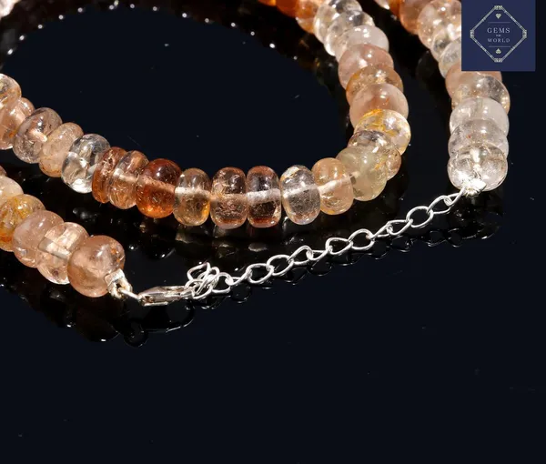 Natural_Imperial_Topaz_Gemstone_Beaded_Necklace_With_Silver_Clasp