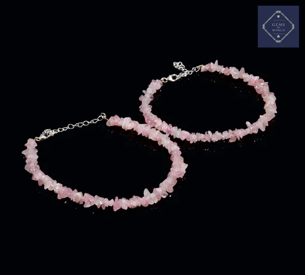 Natural_Rose_Quartz_Chip_Bead_Bracelet_Set_Of_2
