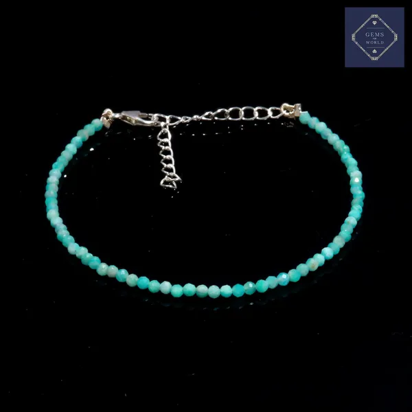 Turquoise_Beaded_Double_Strand_Bracelet_With_Silver_Chain_Clasp