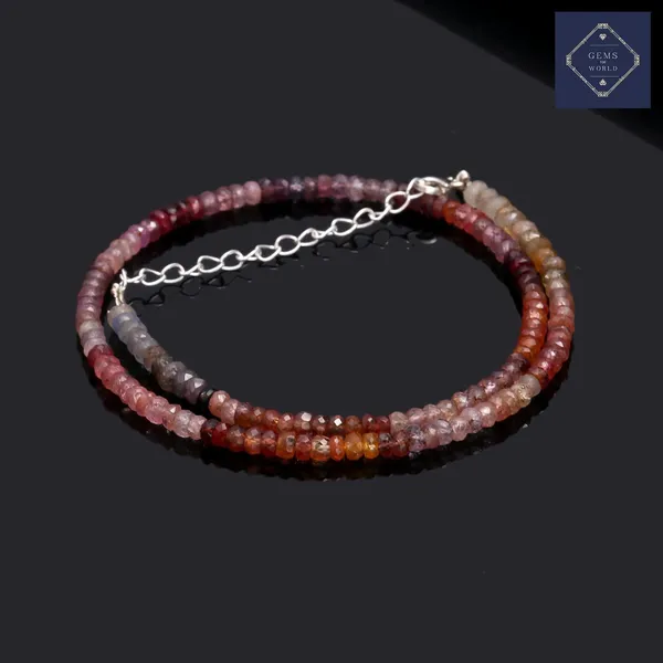 Multicolor_Spinel_Gemstone_Beaded_Bracelet_With_Adjustable_Sterling_Silver_Chain