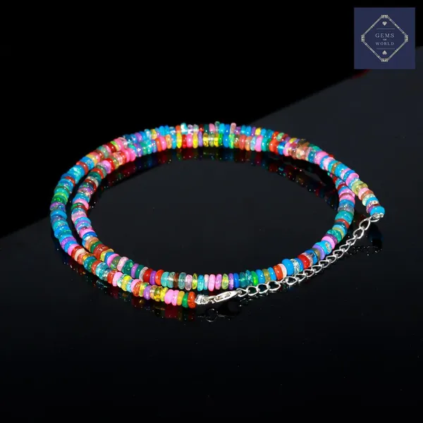 Multicolor_Ethiopian_Opal_Beaded_Necklace_With_Silver_Clasp
