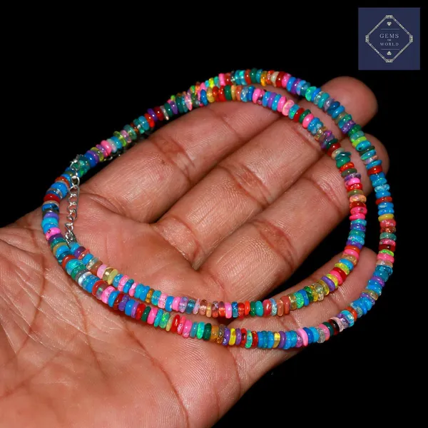 Multicolor_Ethiopian_Opal_Beaded_Necklace_With_Silver_Clasp
