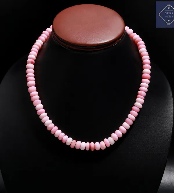 Pink_Opal_Gemstone_Rondelle_Beaded_Necklace