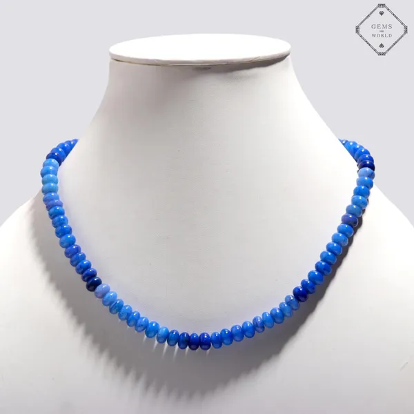 Blue_Agate_Gemstone_Beaded_Necklace_Natural_Stone_Rondelle_Bead_Strand