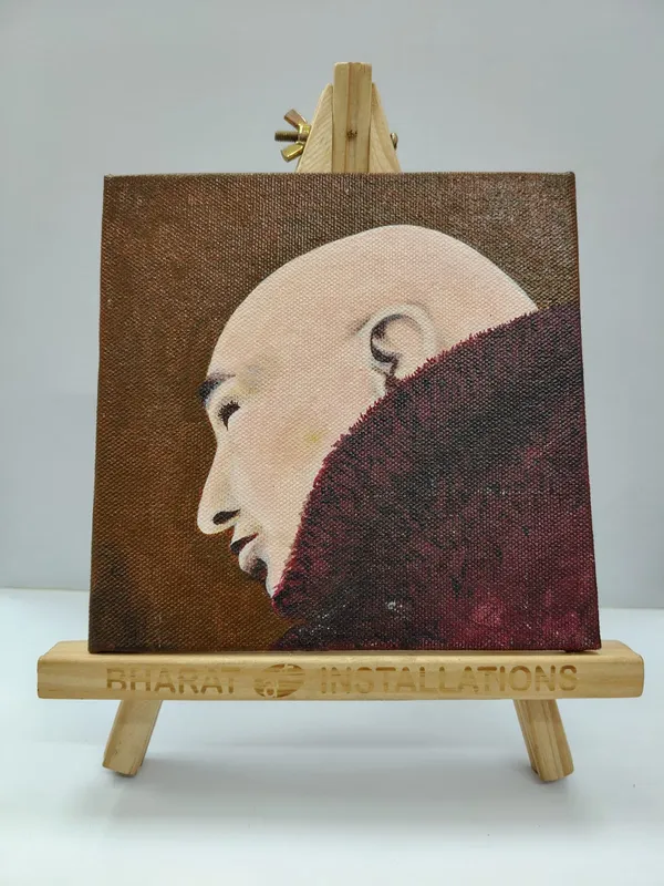 Canvas_Minimalist_Monk_Portrait_Painting_With_Wooden_Easel_Stand