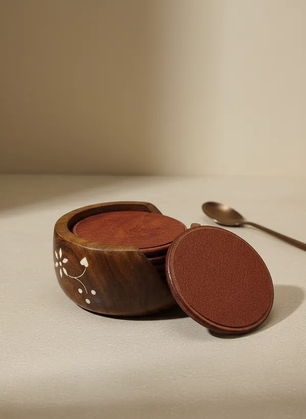 Wooden_Floral_Inlay_Coaster_Set