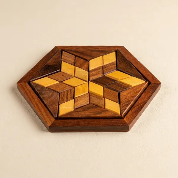 Wooden_Hexagonal_Star_Pattern_Puzzle_Box