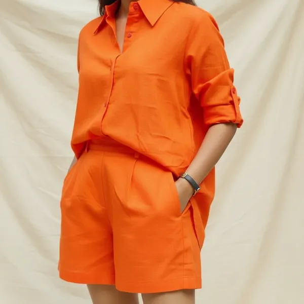 Sunset_Glow_Orange_Cotton_Relaxed_Fit_Co-Ord_Set